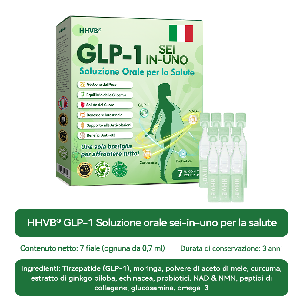 𝐇𝐇𝐕𝐁® 🌞𝐆𝐋𝐏-𝟏 𝐒𝐞𝐢-𝐢𝐧-𝐔𝐧𝐨 𝐒𝐨𝐥𝐮𝐳𝐢𝐨𝐧𝐞 𝐎𝐫𝐚𝐥𝐞 𝐩𝐞𝐫 𝐥𝐚 𝐒𝐚𝐥𝐮𝐭𝐞 (𝐒𝐨𝐥𝐨 𝐮𝐧𝐚 𝐯𝐨𝐥𝐭𝐚 𝐚𝐥 𝐠𝐢𝐨𝐫𝐧𝐨, 𝐜𝐚𝐦𝐛𝐢𝐚𝐦𝐞𝐧𝐭𝐢 𝐯𝐢𝐬𝐢𝐛𝐢𝐥𝐢 𝐢𝐧 𝟕 𝐠𝐢𝐨𝐫𝐧𝐢) 👩‍⚕️ 𝐏𝐞𝐫 𝐨𝐛𝐞𝐬𝐢𝐭à, 𝐬𝐚𝐥𝐮𝐭𝐞 𝐜𝐚𝐫𝐝𝐢𝐨𝐯𝐚𝐬𝐜𝐨𝐥𝐚𝐫𝐞, 𝐝𝐢𝐚𝐛𝐞𝐭𝐞, 𝐚𝐩𝐧𝐞𝐚 𝐧𝐨𝐭𝐭𝐮𝐫𝐧𝐚, 𝐬𝐚𝐥𝐮𝐭𝐞 𝐢𝐧𝐭𝐞𝐬𝐭𝐢𝐧𝐚𝐥𝐞, 𝐩𝐫𝐨𝐛𝐥𝐞𝐦𝐢 𝐚𝐫𝐭𝐢𝐜𝐨𝐥𝐚𝐫𝐢 𝐞 𝐚𝐥𝐭𝐫𝐨 𝐚𝐧𝐜𝐨𝐫𝐚